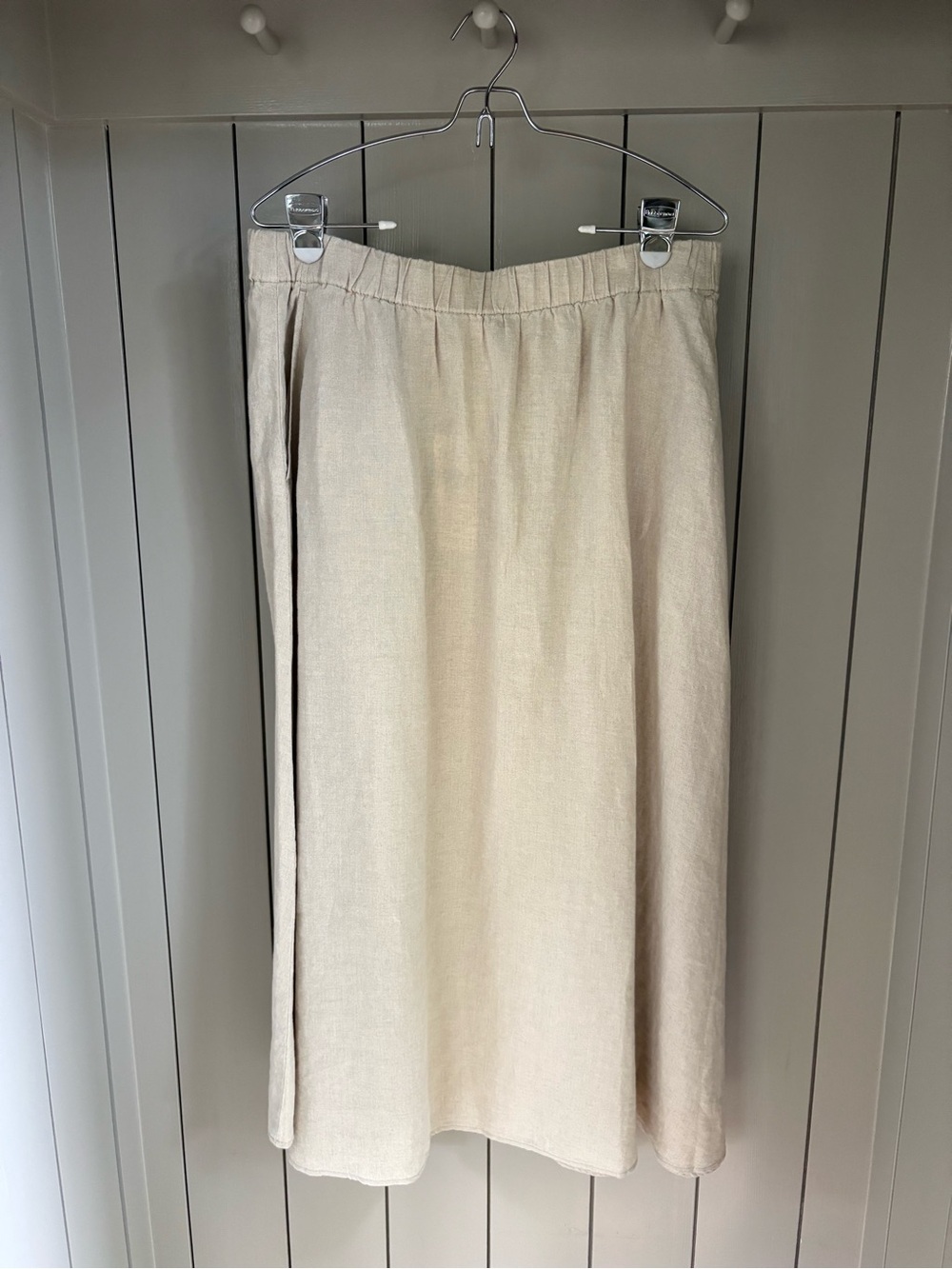 NWT Eileen Fisher Organic Linen Skirt Elastic Waist Sz Medium - Picture 4 of 5